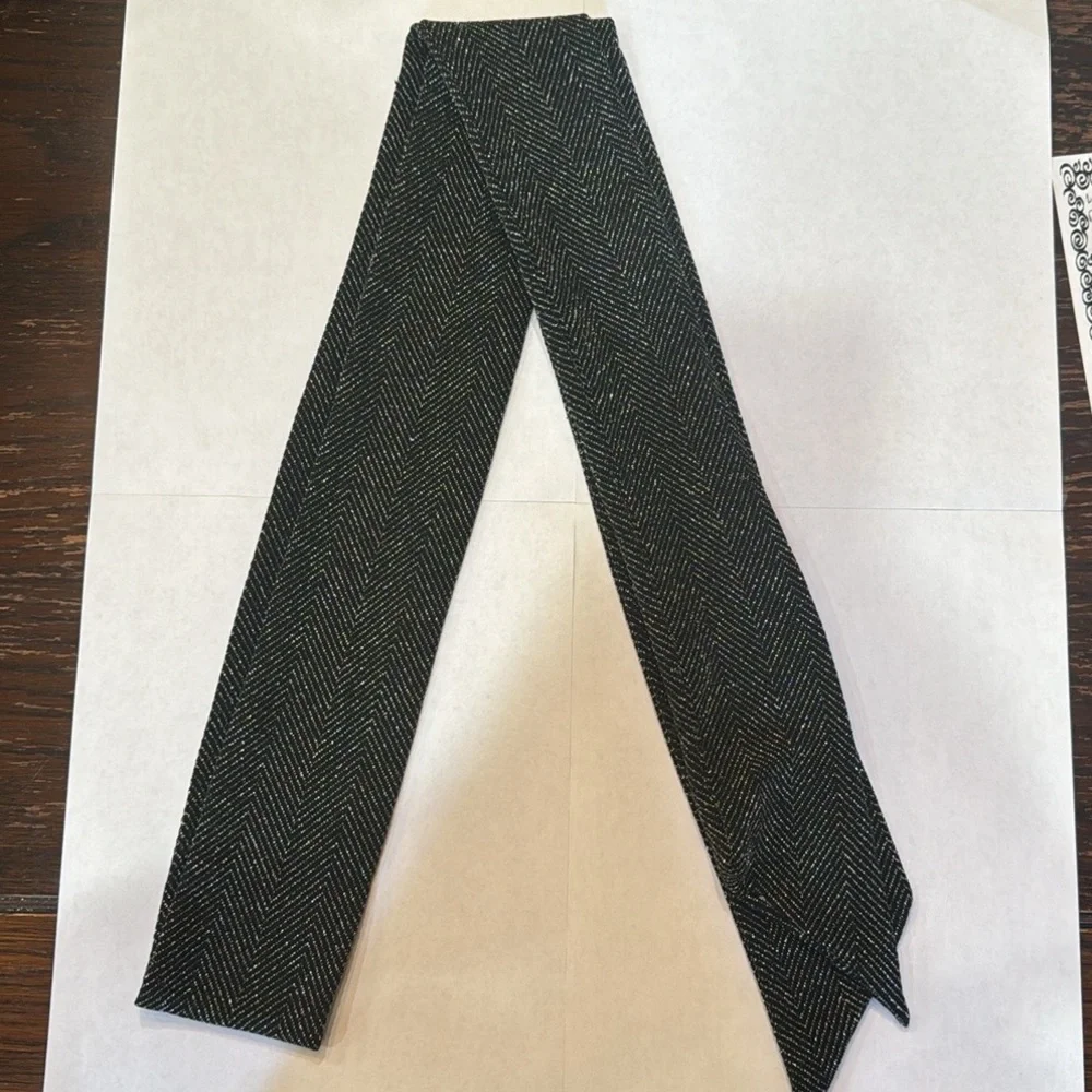 NWT ZARA BLACK SILVER METALLIC SKINNY‎ SCARF